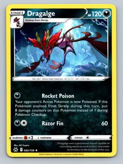 Pokemon Dragalge Crown Zenith 082/159 Near Mint NM - Image 1