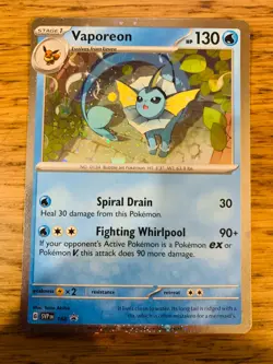 NEAR MINT! Vaporeon SVP 168 Prismatic Evolutions Black Star Promo Pokemon Card! - Image 1