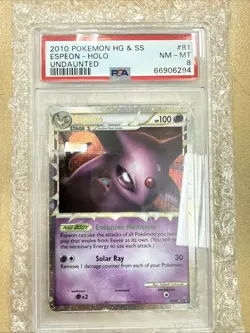 Pokemon Espeon Prime 81/90 - PSA 8 NM MT - HGSS Undaunted Holo Rare! - Image 1