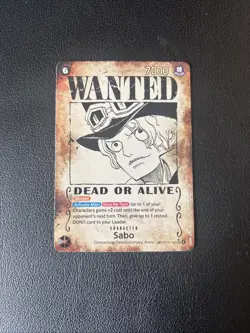 One Piece Sabo Wanted Poster OP13-120 Alt Art Black SEC SP English Card TCG LP - Image 1