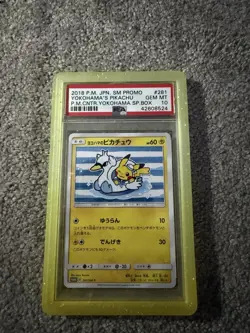 PSA 10 Yokohama's Pikachu 281/SM-P Promo Pokemon Center Card Japanese 2018 JAPAN - Image 1