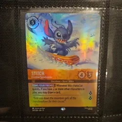 Stitch - Carefree Snowboarder (Epic) 207/204 Disney Lorcana Winterspell Holo - Image 2