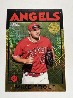 2021 Topps Mike Trout /50 Gold Refractor 1986 Silver Pack #86C-42 Angels - Image 1