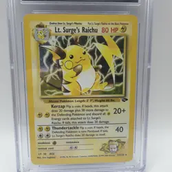 CGC 9 Mint Lt. Surge's Raichu 11/132 Gym Challenge 2000 Holo Pokemon Card TCG - Image 2