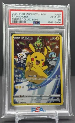 2020 Pokemon Pikachu SWSH020 Black Star Promo Full Art PSA 10 GEM MINT - Image 1