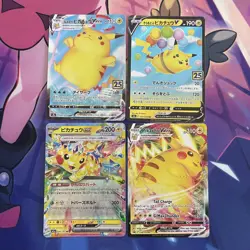Pokemon TCG | Japanese & English Pikachu Full Art Rare X4 Card Bundle - Image 1