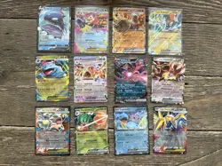 Pokemon EX/V Card Lot (12 Cards) – Kyogre, Tapu Koko, Yveltal, Mega EX – Bundle - Image 1