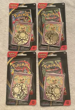 4X Pokemon Phantasmal Flames Mega Evolution Whimsicott Promo Card Coin Booster - Image 1