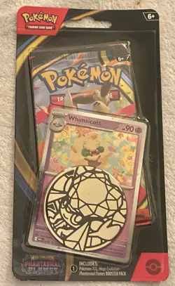 4X Pokemon Phantasmal Flames Mega Evolution Whimsicott Promo Card Coin Booster - Image 2