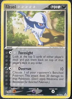 Absol 18/110 Holon Phantoms Regular *DAMAGED* Pokemon Card - Image 1