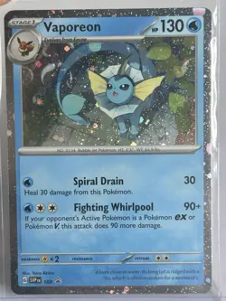 Vaporeon SVP 168 Pokemon Cosmos Holo Prismatic Evolutions Black Star Promo Card - Image 1