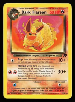 Dark Flareon 35/82 Uncommon Team Rocket Pokemon Card - Image 1