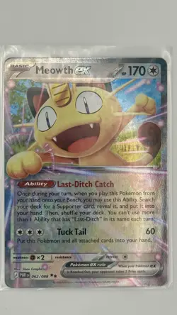 Pokemon Meowth ex 062/088 Double Rare Holo Card Perfect Order Mint - Image 1