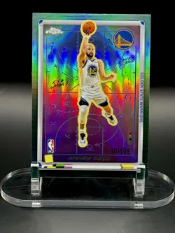 Stephen Curry 2025-26 Topps Chrome - X's and Whoa's! #XW-5 Aqua Refractor /199 - Image 1