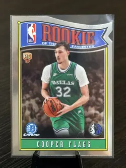 2025 Bowman Cooper Flagg Rookie Of The Year Favorites Chrome Die Cut RC MAVS - Image 1
