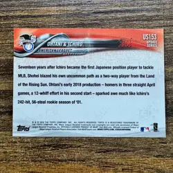 2018 Topps Update Shohei Ohtani ichiro Japan's Finest #US153 Angels Mariners RC - Image 2