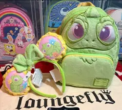 Disney Pascal Loungefly Mini Backpack & Ears Tangled Rapunzel Fuzzy Plush NWT's - Image 1
