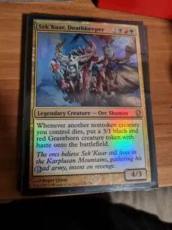 Oversized Sek'Kuar Deathkeeper Foil MTG Magic the Gathering Card NM Mint C13 - Image 1