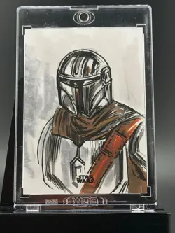 Topps Star Wars Finest The Mandalorian Sketch Card byBasak Kahraman - Image 1