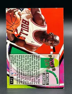 1993-94 Fleer Ultra Power in the Key #2 MICHAEL JORDAN EX/EXMT - Image 2