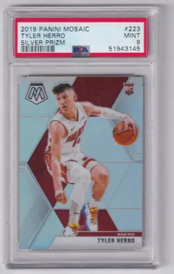 2019-20 Panini Mosaic Silver Prizm Tyler Herro Rookie PSA 9 Miami Heat #223 - Image 1