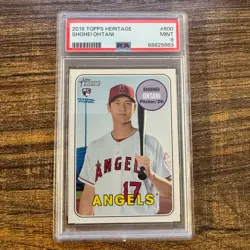 2018 Topps Heritage Shohei Ohtani Base Rookie #600 LA Angels RC PSA 9 MINT - Image 1