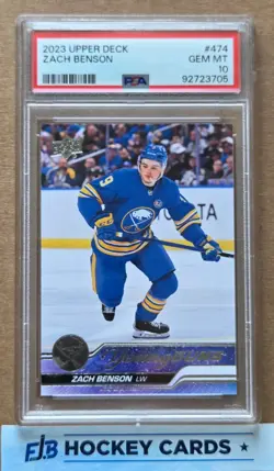 2023-2024 Upper Deck Series 2 Zach Benson #474 Young Guns PSA 10 - Image 1