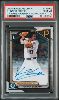 2024 BOWMAN DRAFT CHROME PROSPECT AUTOS #CPAKG KONNOR GRIFFIN PSA 10 - Image 1