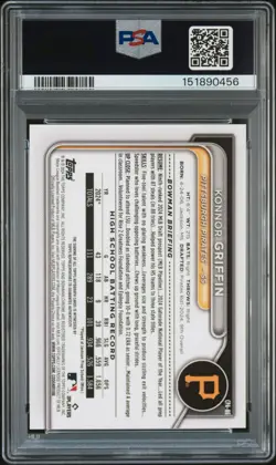 2024 BOWMAN DRAFT CHROME PROSPECT AUTOS #CPAKG KONNOR GRIFFIN PSA 10 - Image 2