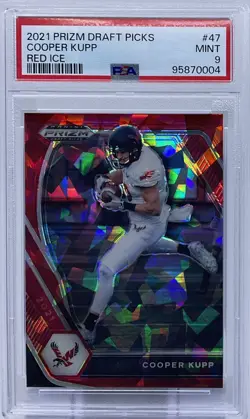 Cooper Kupp PSA 9 -2021 Panini Prizm DP ‘Red Ice Prizm’ - Seahawks, Rams, Routes - Image 1