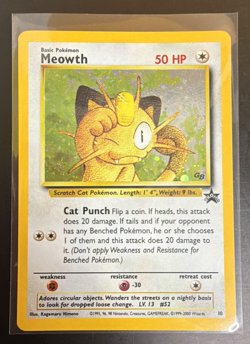 Meowth 10/53 Black WOTC Star Promo Holo Gameboy Exclusive Pokemon TCG NM - Image 1