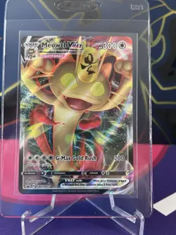 Pokemon Meowth VMAX SWSH005 Sword & Shield Promo Full Art Holo Autographed 300HP - Image 1