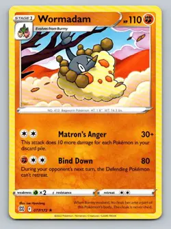 Pokemon Wormadam (77) SWSH09: Brilliant Stars 077/172 Near Mint NM - Image 1