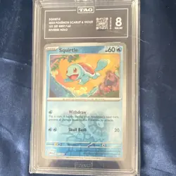 Squirtle TAG 8 Reverse Holo Pokemon TCG Scarlet & Violet 151 #007/165 2023 - Image 1