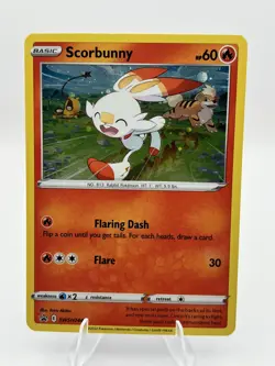 Pokemon TCG *Galaxy Swirl* Scorbunny SWSH244 Cosmos Holo Promo (English) - NM - Image 1