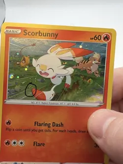 Pokemon TCG *Galaxy Swirl* Scorbunny SWSH244 Cosmos Holo Promo (English) - NM - Image 4