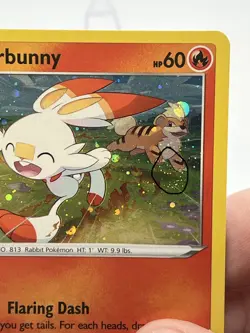 Pokemon TCG *Galaxy Swirl* Scorbunny SWSH244 Cosmos Holo Promo (English) - NM - Image 5
