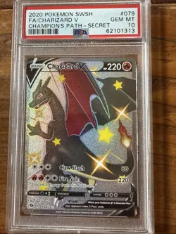 Shiny CHARIZARD V 079/073 Secret Rare Pokemon Champions Path PSA 10 - Image 1