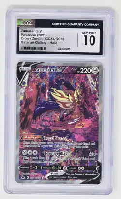 Zamazenta V CGC 10 Gem Mint (2024) Pokemon Crown Zenith Galarian Gallery - Image 1