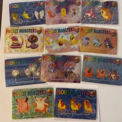 1996 Nintendo Pokemon Pocket Monsters Japanese Vending Sticker Holo Prism 25 LOT - Image 3