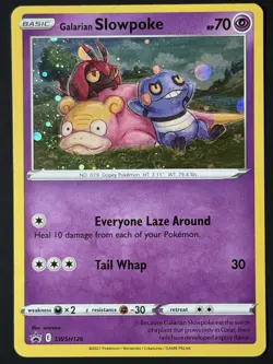 2021 Galarian Slowpoke SWSH126 Evolving Skies Pokemon Black Star 🌀💫 SWIRL NM - Image 1