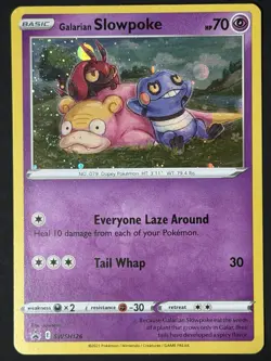 2021 Galarian Slowpoke SWSH126 Evolving Skies Pokemon Black Star 🌀💫 SWIRL NM - Image 3