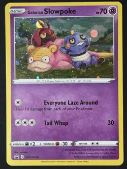 2021 Galarian Slowpoke SWSH126 Evolving Skies Pokemon Black Star 🌀💫 SWIRL NM - Image 4