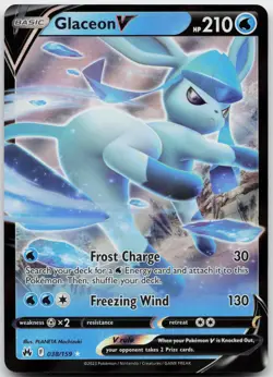 Glaceon V 038/159 Holo V Rare Crown Zenith Pokemon Near Mint - Image 1