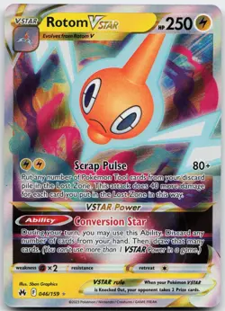 Rotom VSTAR 046/159 Holo VSTAR Rare Crown Zenith Pokemon Near Mint - Image 1