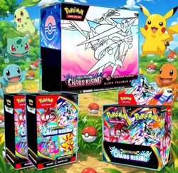 !!PRESALE!! POKEMON TCG🔥🩵 CHAOS RISING 🩷 BOOSTER BOX, CENTER ETB ➕ 2X BUNDLES - Image 1