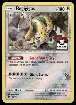 Pokemon TCG - Crimson Invasion - Regigigas 84/111 1st Place League - P - Image 1