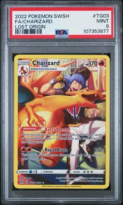 2022 Pokemon Sword & Shield Lost Origin Charizard #TG03 PSA 9 - Image 1