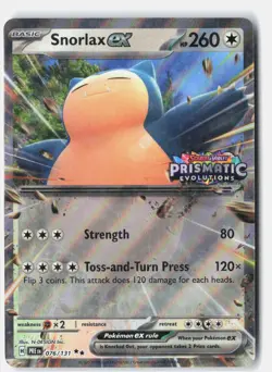 Snorlax ex (Prismatic Evolution Stamped) Double Rare 076/131 NM - Image 1