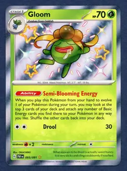 Gloom 093/091 Shiny Rare Paldean Fates Pokemon Holo Near Mint - Image 1